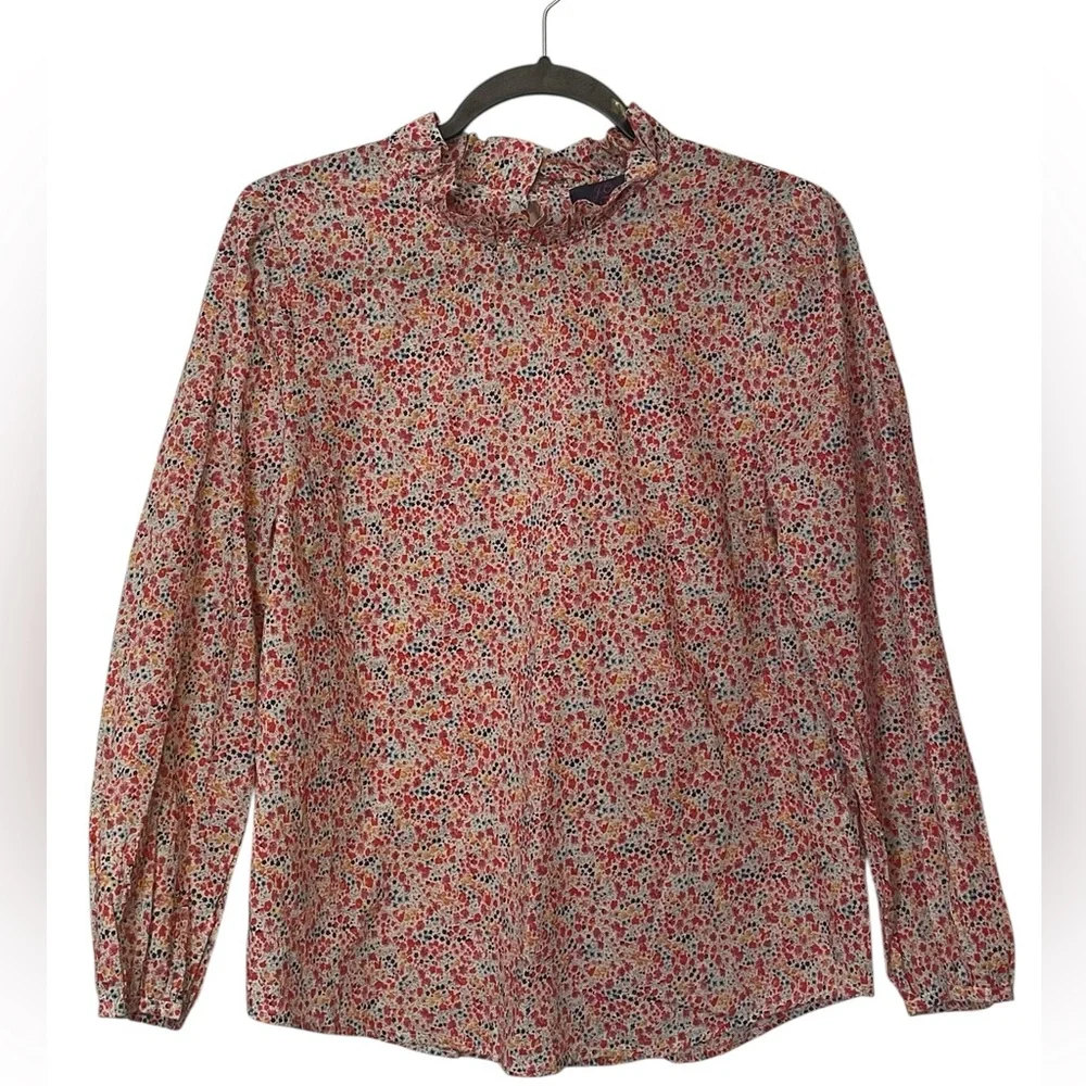 J.Crew Liberty Fabric Long-sleeve ruffleneck top in Liberty® Phoebe floral
